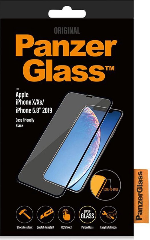 PanzerGlass Case Friendly Apple iPhone X / Xs / 11 Pro Screenprotector Glas - Negro