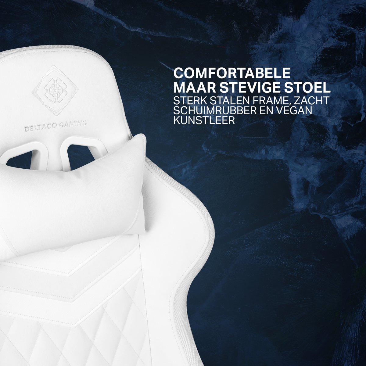 Deltaco GAM-080-W gamestoel Gaming leunstoel Gecapitonneerde zitting Wit