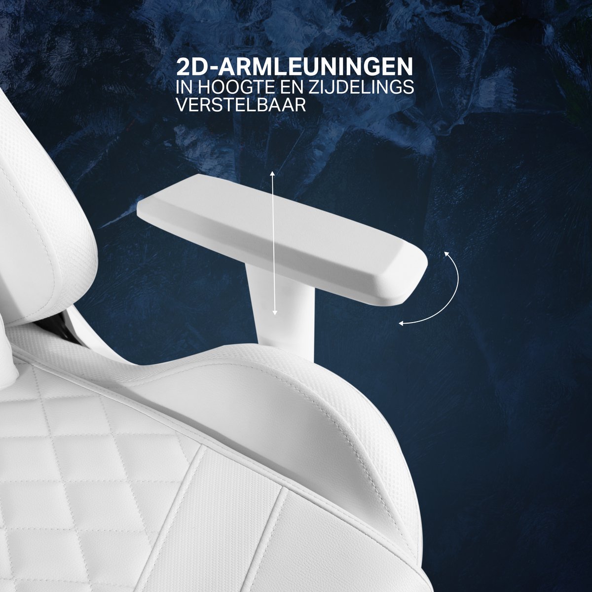 Deltaco GAM-080-W gamestoel Gaming leunstoel Gecapitonneerde zitting Wit