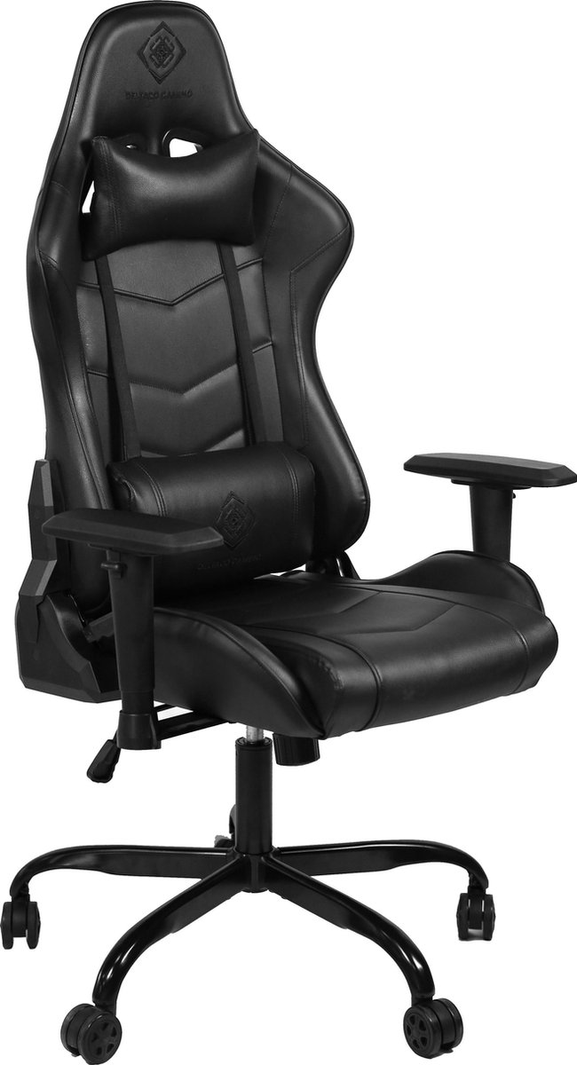 Deltaco GAM-096 gamestoel Universele gamestoel Gestoffeerde gevoerde zitting Zwart