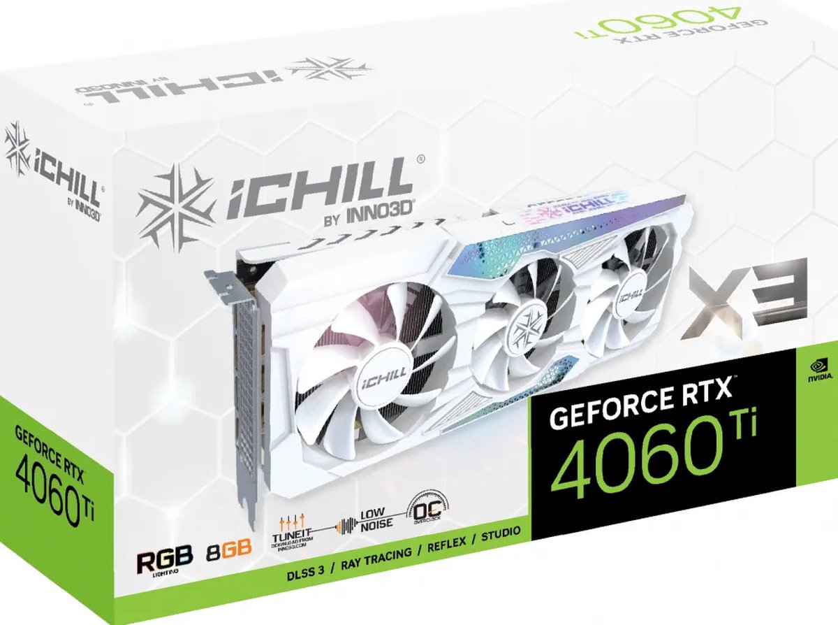 Inno3D GeForce RTX 4060 Ti 8GB ICHILL X3 WHITE (DLSS 3)