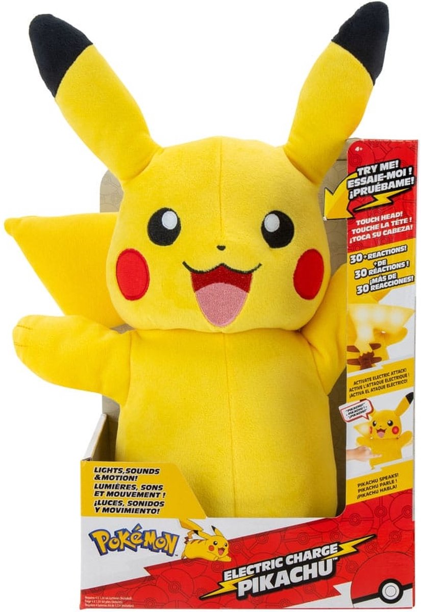 Top1Toys Pokémon Feature Plush Electric Charge Pikachu - Geel