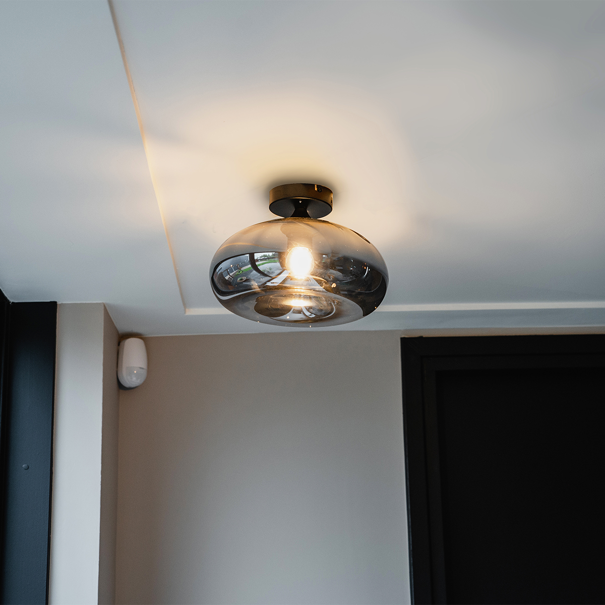 QAZQA Smart plafondlamp met smoke glas incl. Wifi P45 - Busa - Zwart
