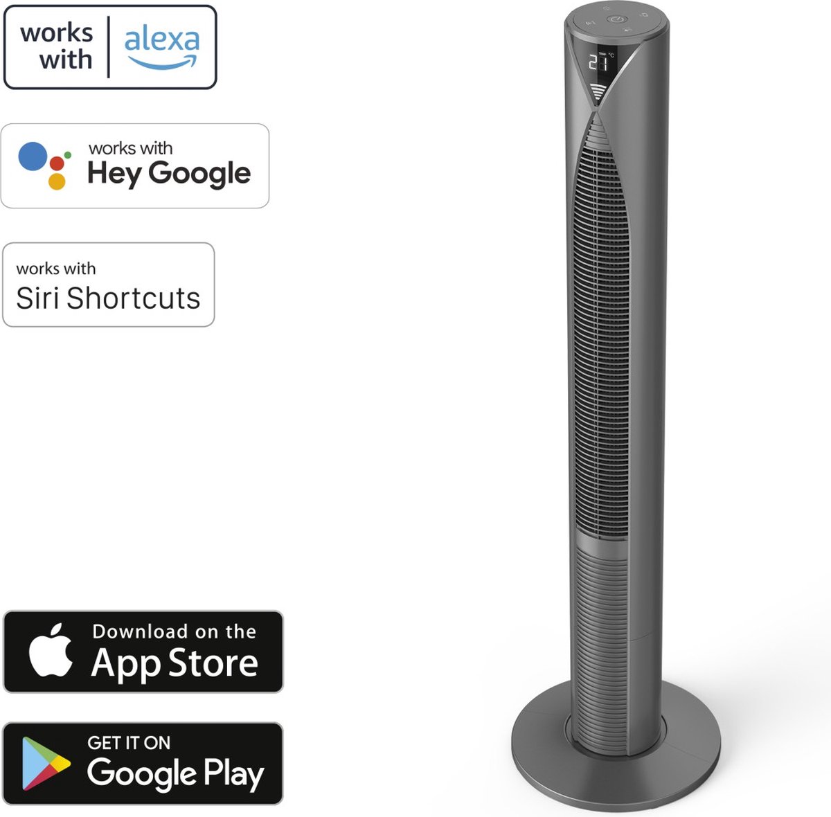 Hama Smart Free-Standing Fan - Silver
