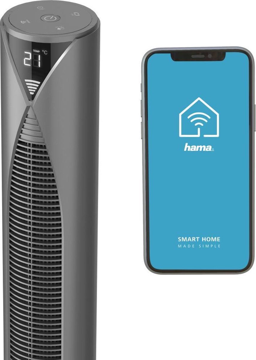Hama Smart Free-Standing Fan - Silver