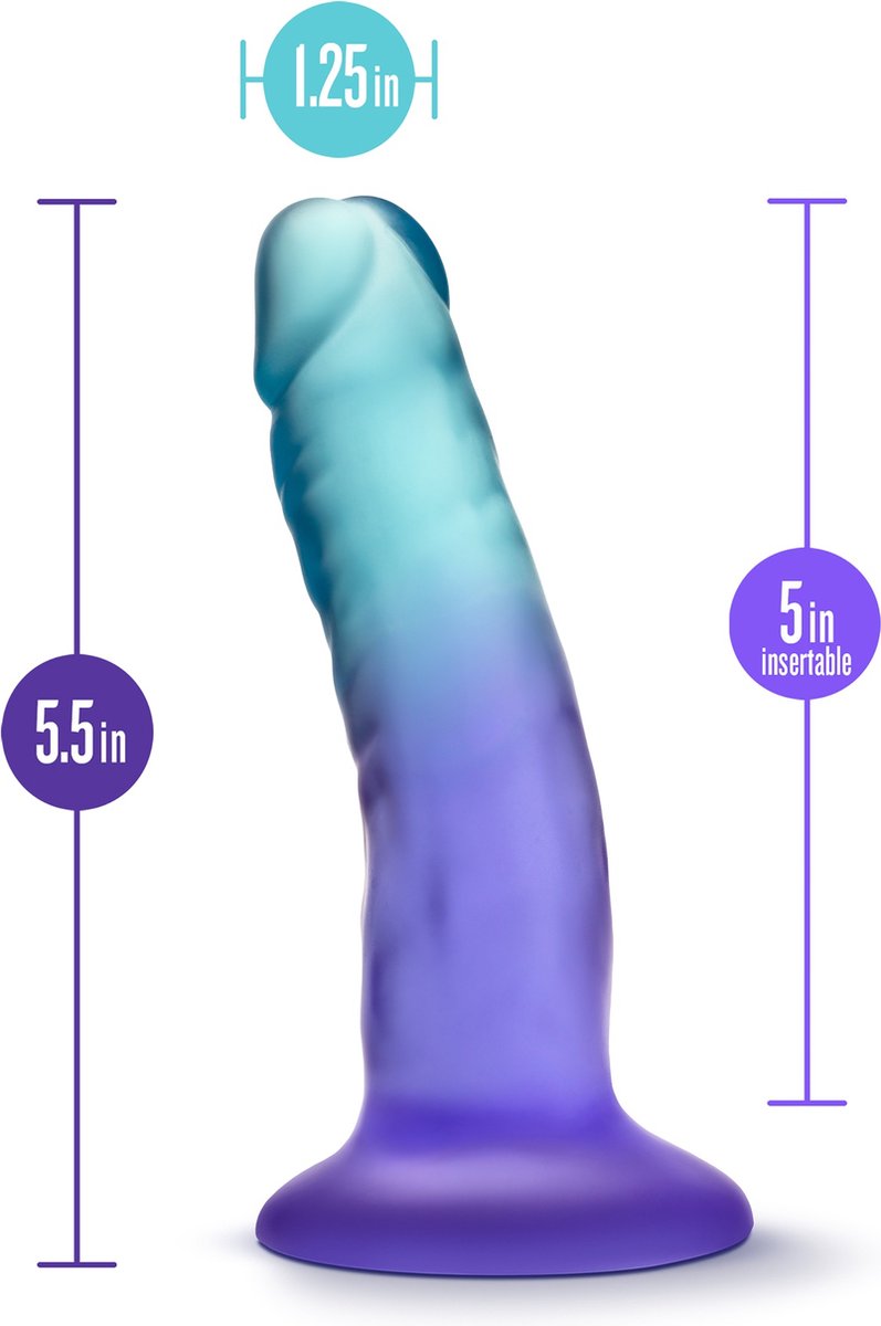 B Yours - Morning Dew Dildo 14 cm - Indigo - Blauw
