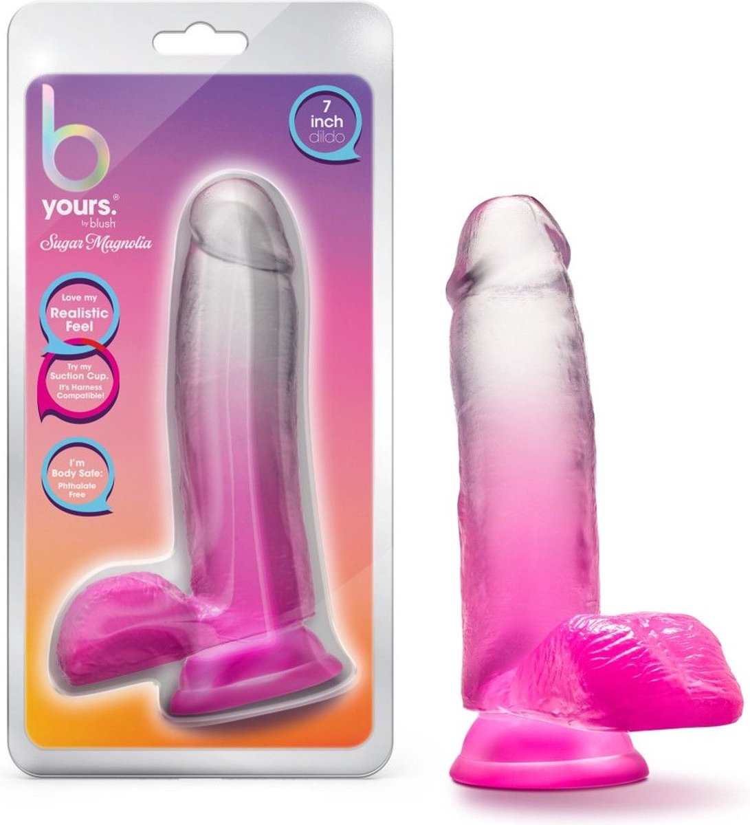 B Yours - Sugar Magnolia Dildo 17 cm - Fuchsia - Roze