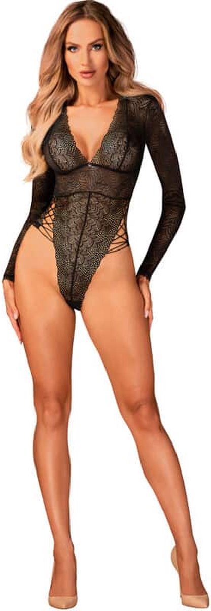 Obsessive Elegante Body met Lange Mouwen - Zwart
