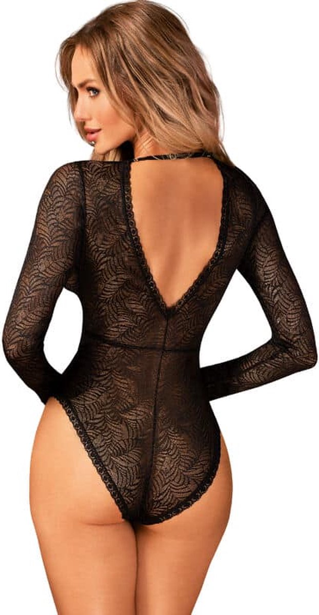 Obsessive Elegante Body met Lange Mouwen - Zwart