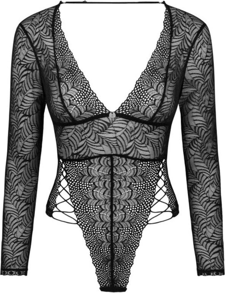 Obsessive Elegante Body met Lange Mouwen - Zwart