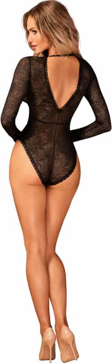 Obsessive Elegante Body met Lange Mouwen - Zwart