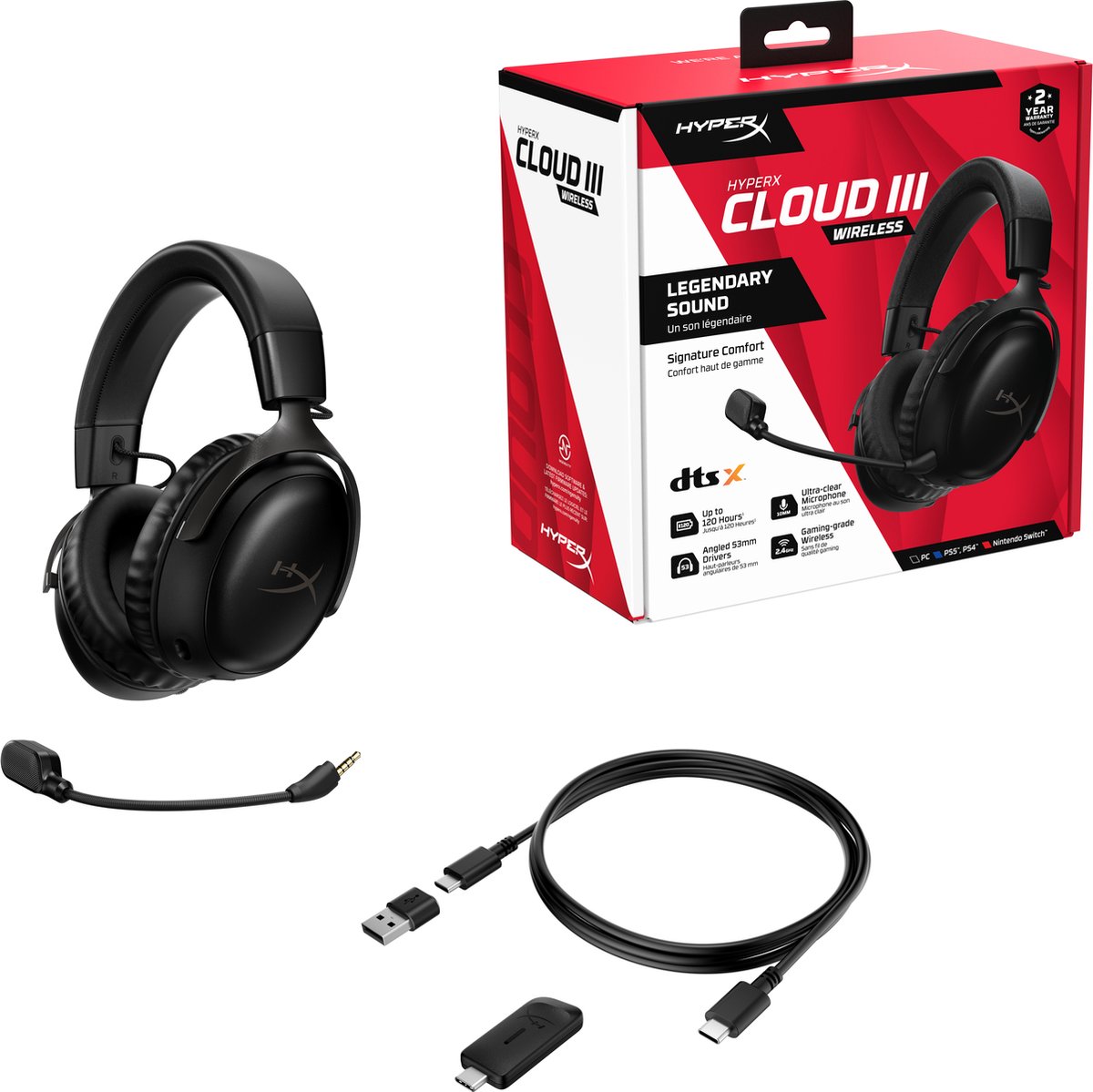 HyperX Cloud Iii Draadloze Gaming Headset - Zwart (pc/ps5/ps4)