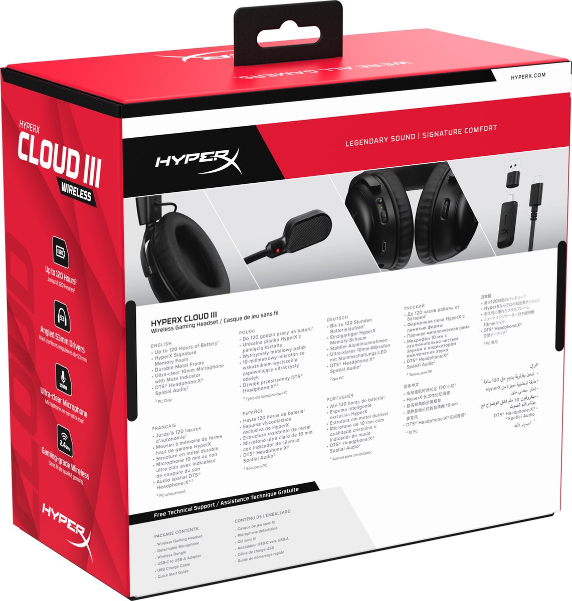 HyperX Cloud Iii Draadloze Gaming Headset - Zwart (pc/ps5/ps4)
