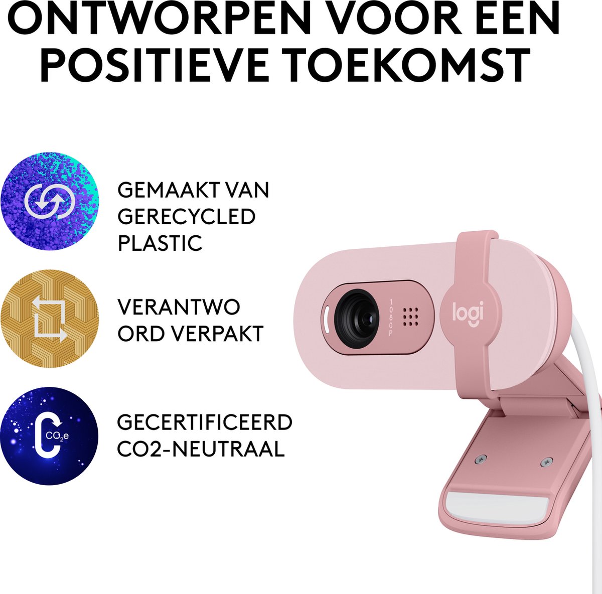 Logitech Brio 100 Full Hd Webcam Roze