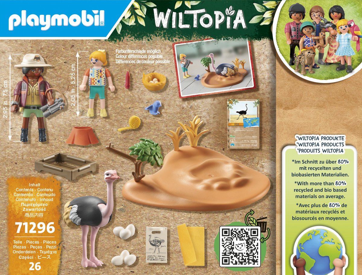 Top1Toys PlayMobile Wiltopia 71296 Struisvogel Bezoek