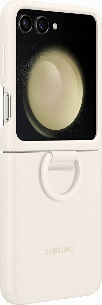 Samsung Flip 5 Silicone Case+Ring Cream