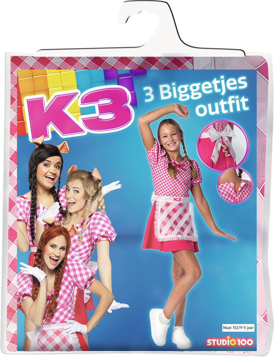 Top1Toys K3 Verkleedjurk 3 Biggetjes 9-11 Jaar