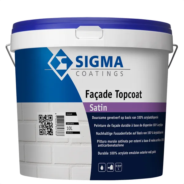 Sigma Facade Topcoat Satin - Mengkleur - 10 l