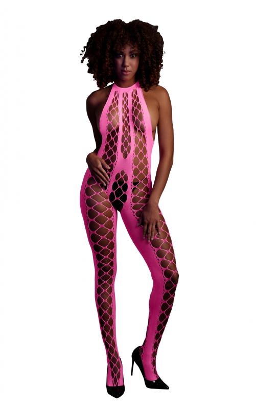 Le Desir Catsuit Met Halternek - Roze