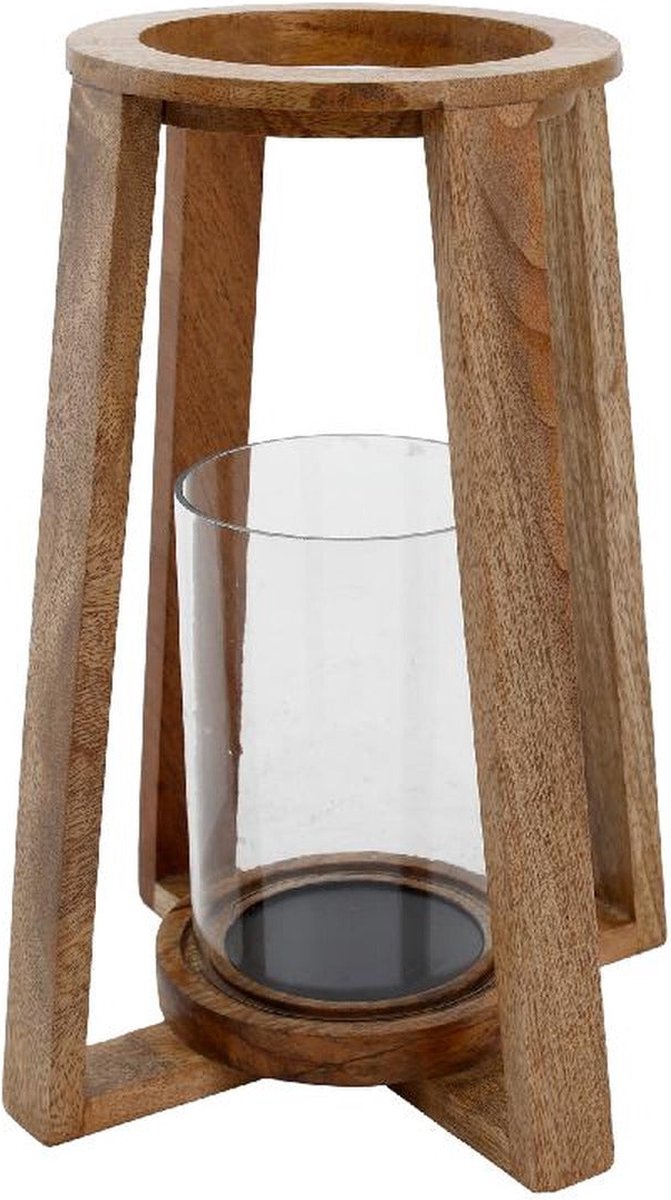 PTMD Klaas Lantaarn - H28 x Ø30 cm - Hout - Bruin