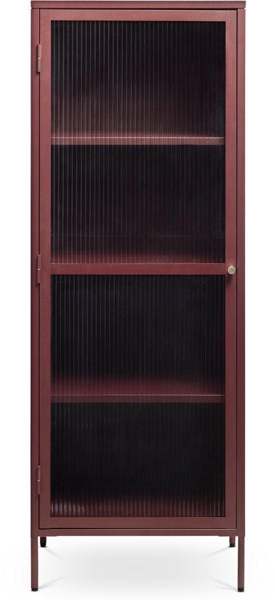 Olivine Katja metalen vitrinekast - 58 x 160 cm - Rood