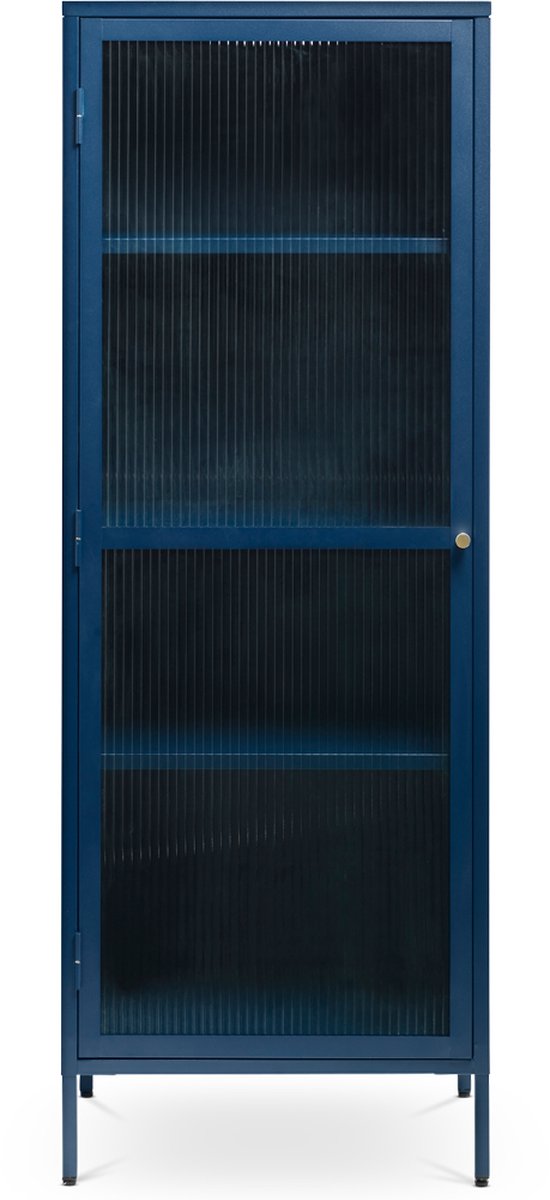 Olivine Katja metalen vitrinekast - 58 x 160 cm - Blauw