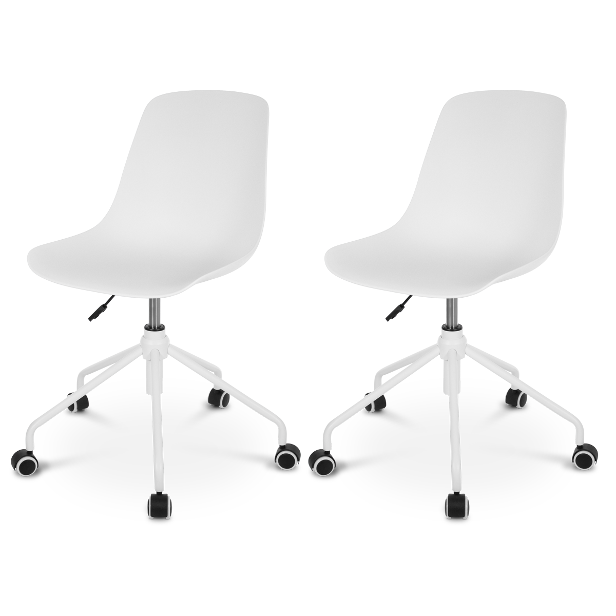 Nolon Nout-Pip bureaustoel wit - wit onderstel - set van 2