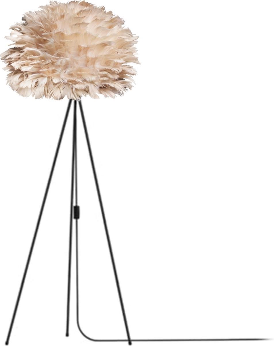 Umage Eos Medium vloerlamp light brown - met tripod zwart - Ø 45 cm - Bruin