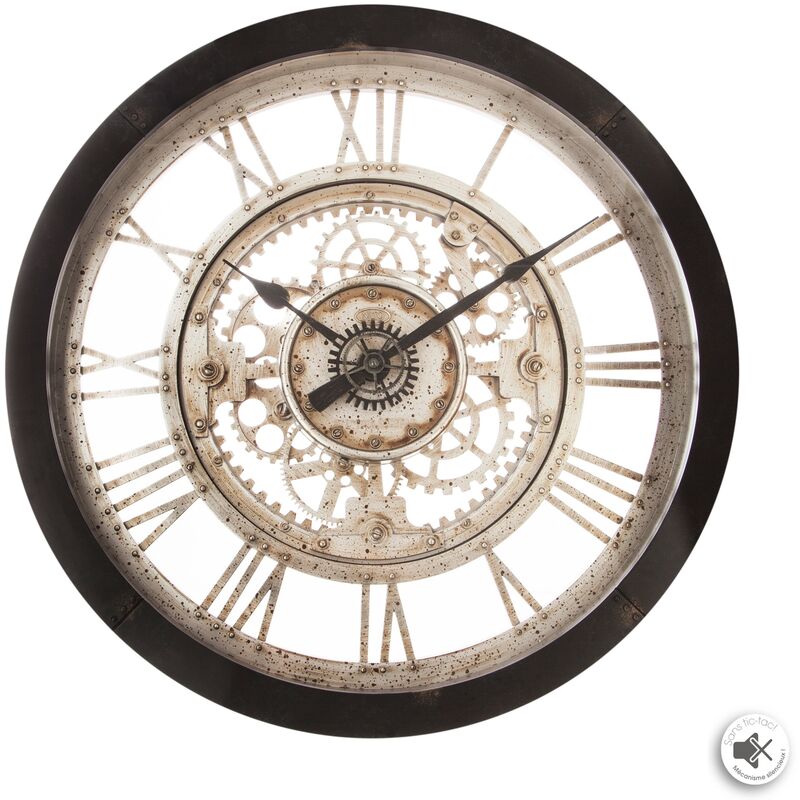 Atmosphera Wandklok|muur klok - Vintage - Dia 61 cm - kunststof|glas - Zwart