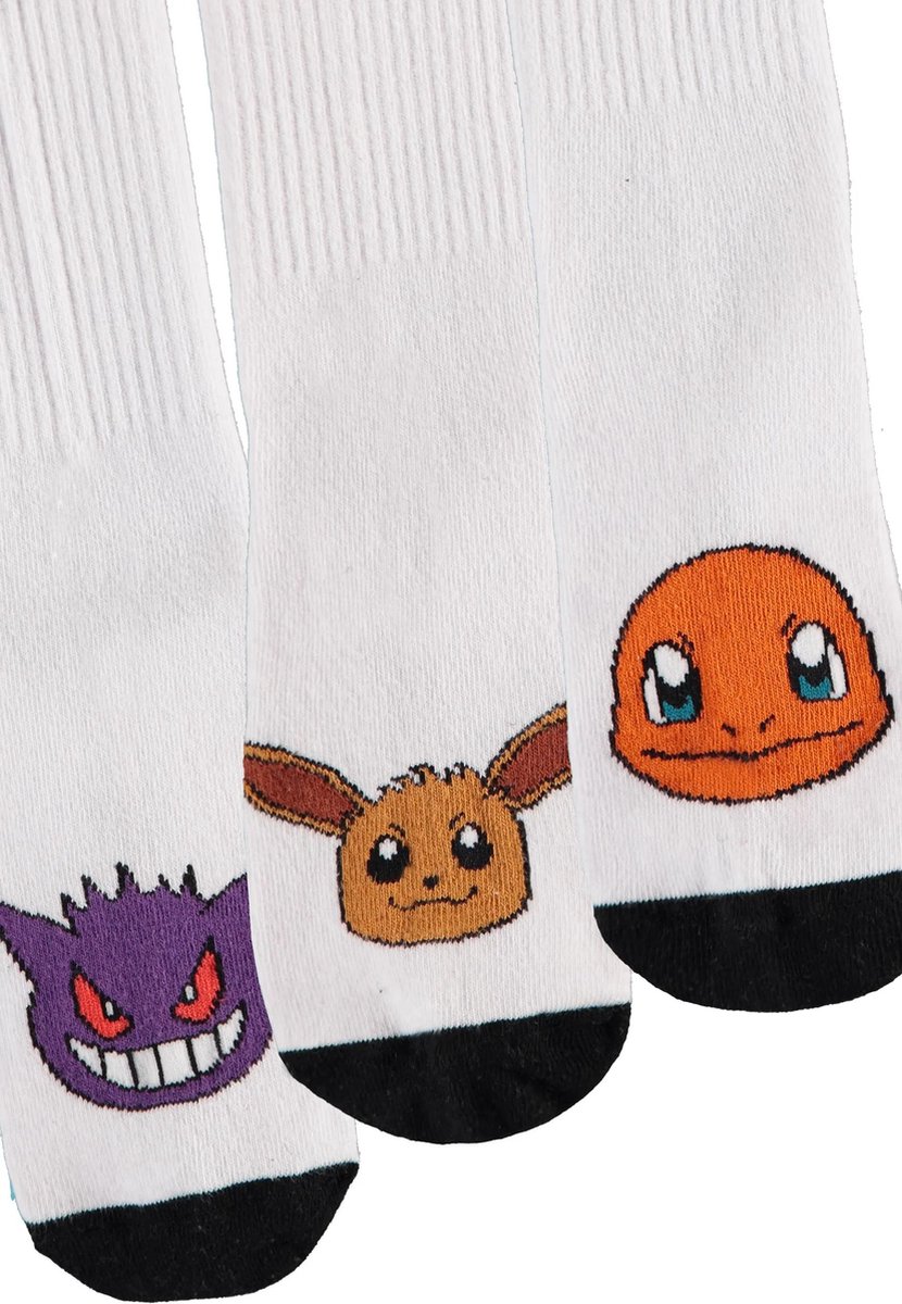 Difuzed Pokémon - White Sport Socks (3Pack)