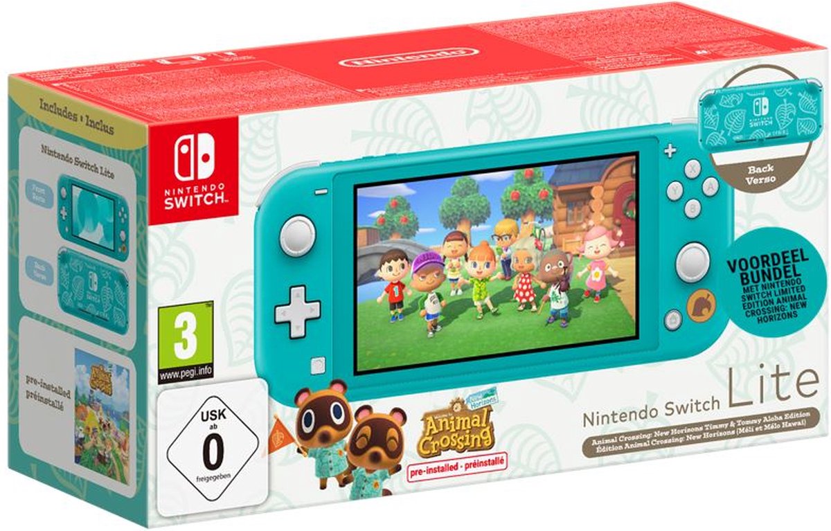 Nintendo Switch Lite (Turquoise) Animal Crossing New Horizons Timmy&Tommy Aloha Edition