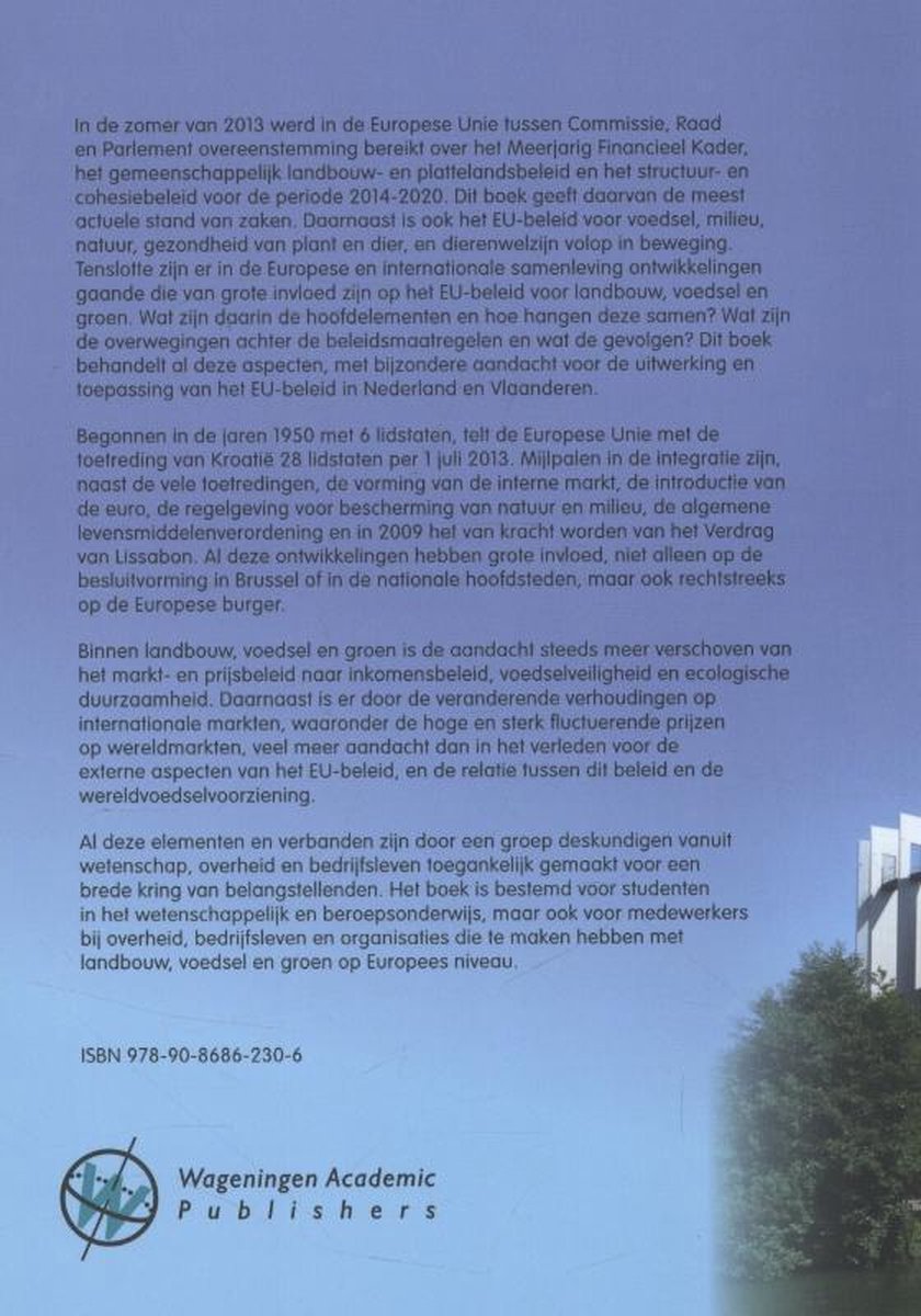 Wageningen Academic Publishers EU-beleid voor landbouw, voedsel en groen