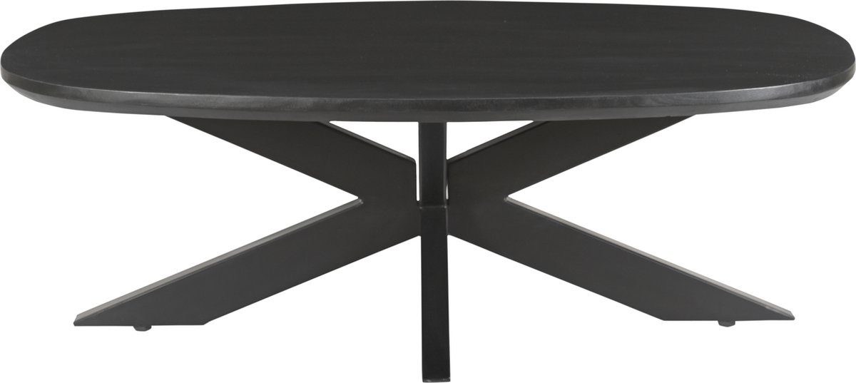 Livingfurn - Salontafel Jesper Black 120 - Mangohout | Gecoat Staal - Groen