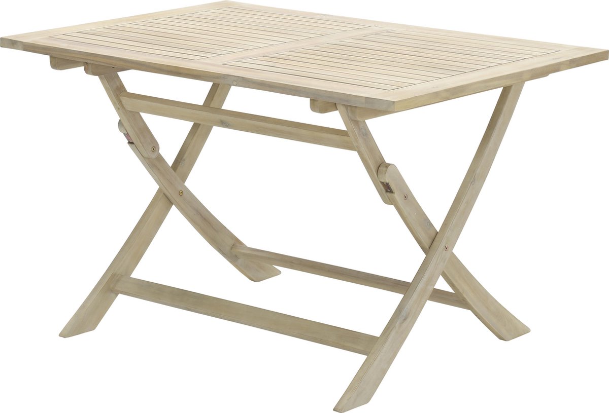 Garden Impressions Kent vouwtafel 120x80xH72 acacia white wash - - Bruin