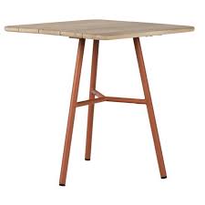 Max&Luuk Arda tafel 70x70x76 cm aluminium linen/teak aged finish -