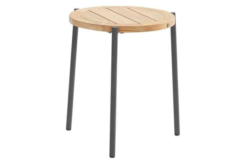 4SO Yoga Bijzet Tafel Natural Teak Antracite dia. 45 cm - - Bruin