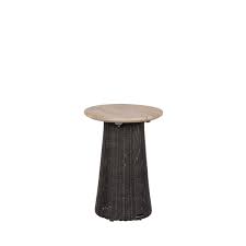 Max&Luuk Claire bijzettafel dia. 45x40 cm aged teak finish/lava -