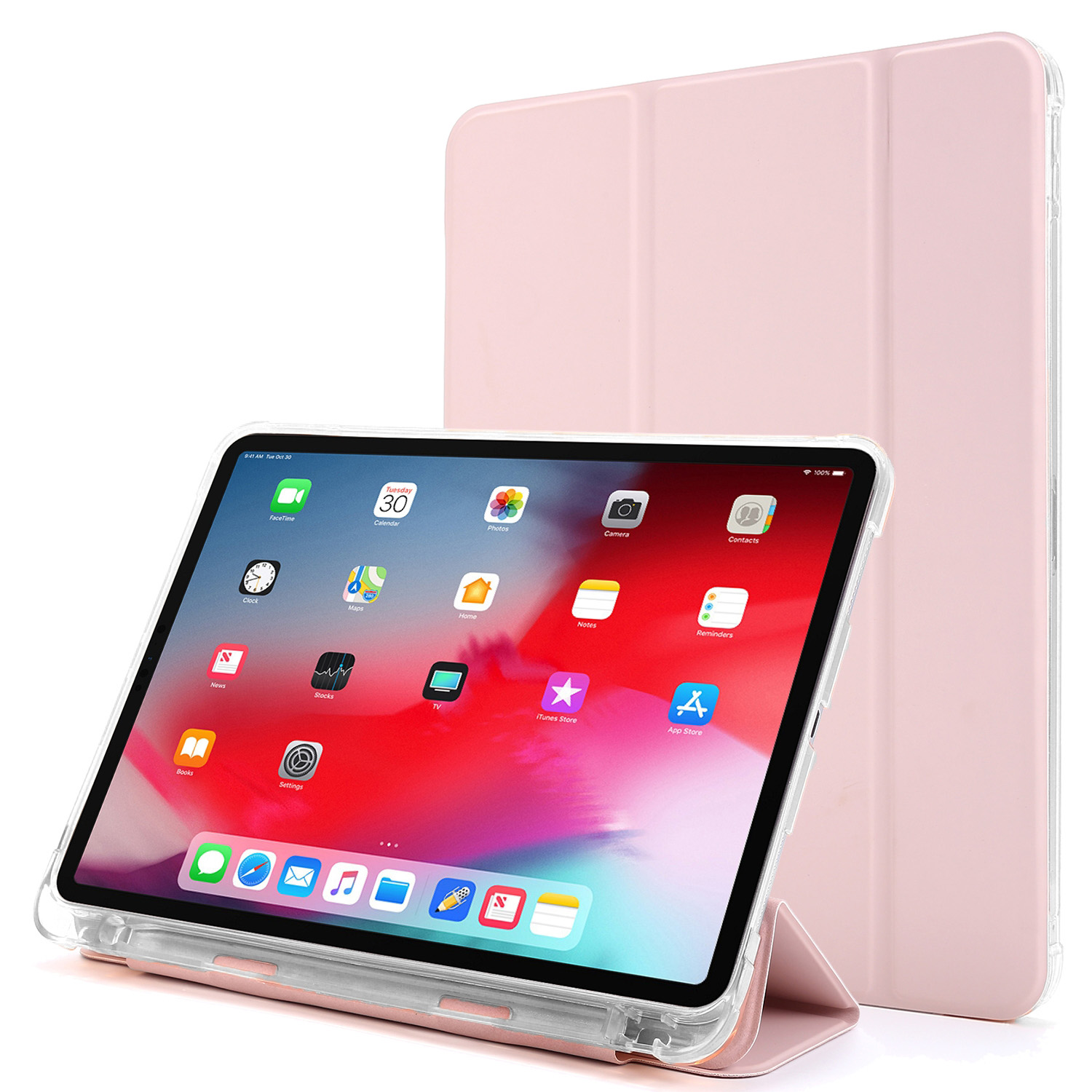 Fonu Shockproof Folio Case iPad 10 Hoes - 10.9 inch - Pencil houder - Roze