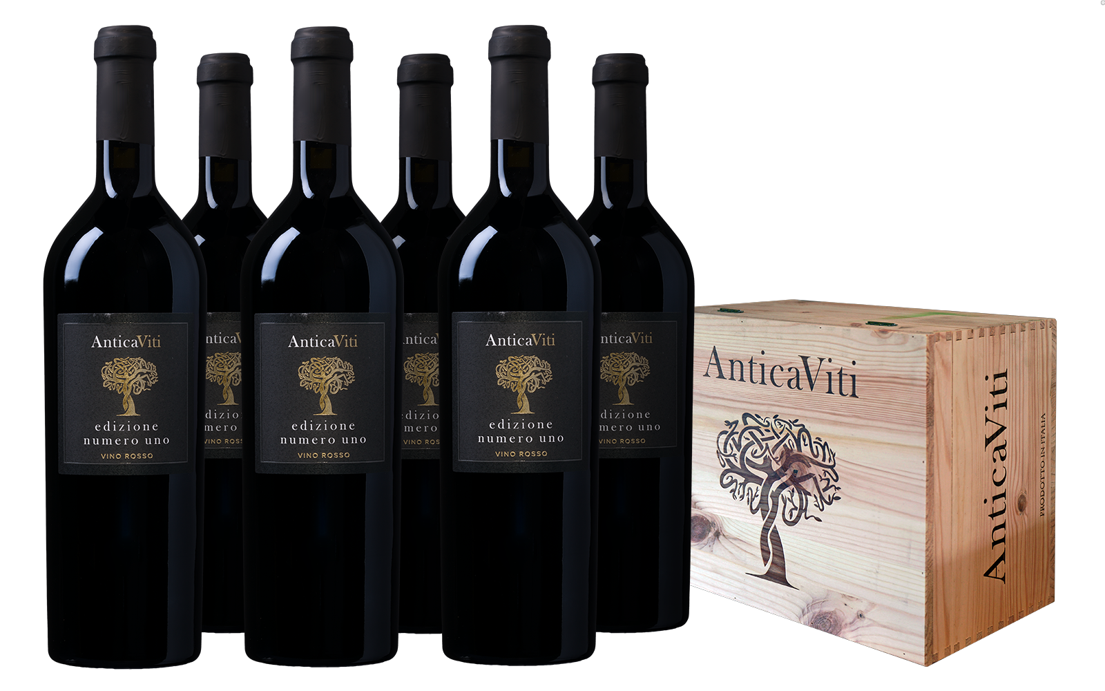 Wijnvoordeel Antica Viti Edizione Numero Uno Vino Rosso wijnkist (6 flessen) - Rood