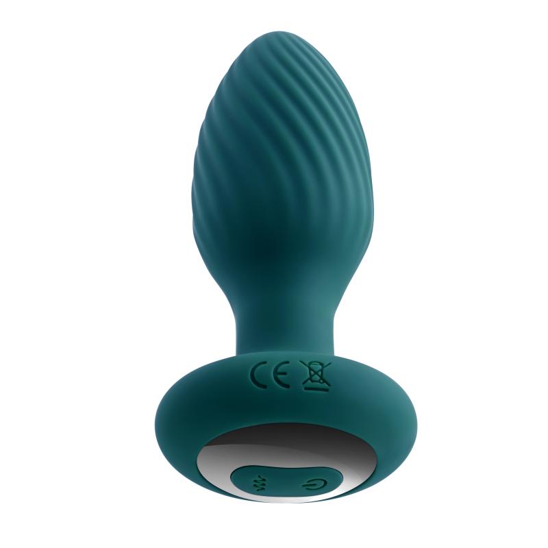 Playboy Evolved - Spinning Tail Teaser Buttplug - Teal - Blauw