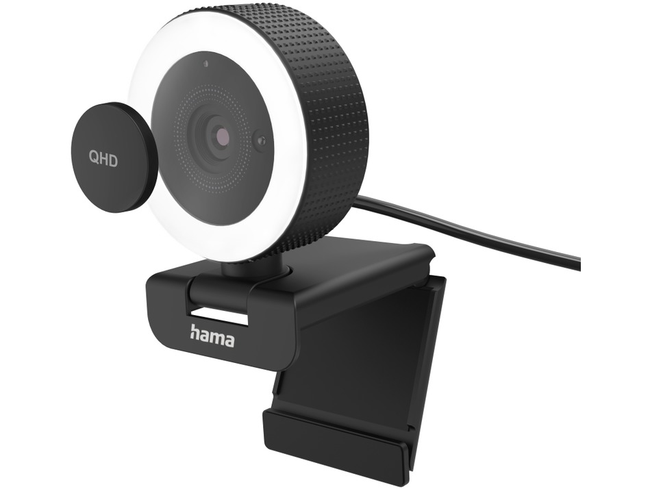 Hama Webcam with C-800 Pro Ring Light | Webcams | Computer&IT - Randapparatuur | 4047443472755 - Zwart