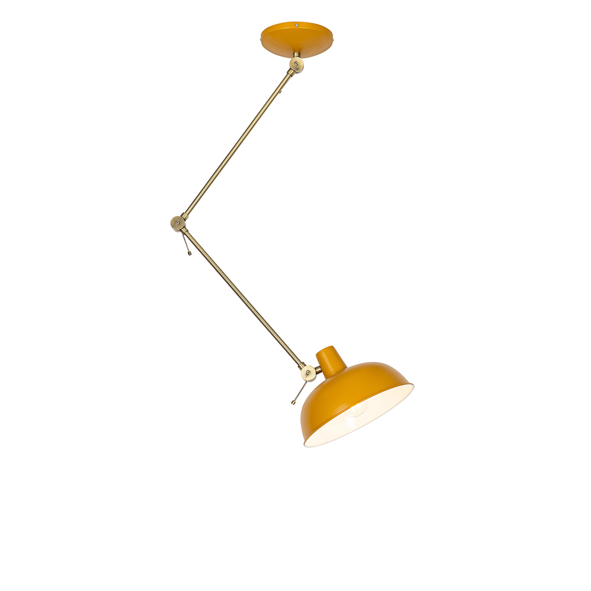 QAZQA Retro plafondlamp met brons - Milou - Geel