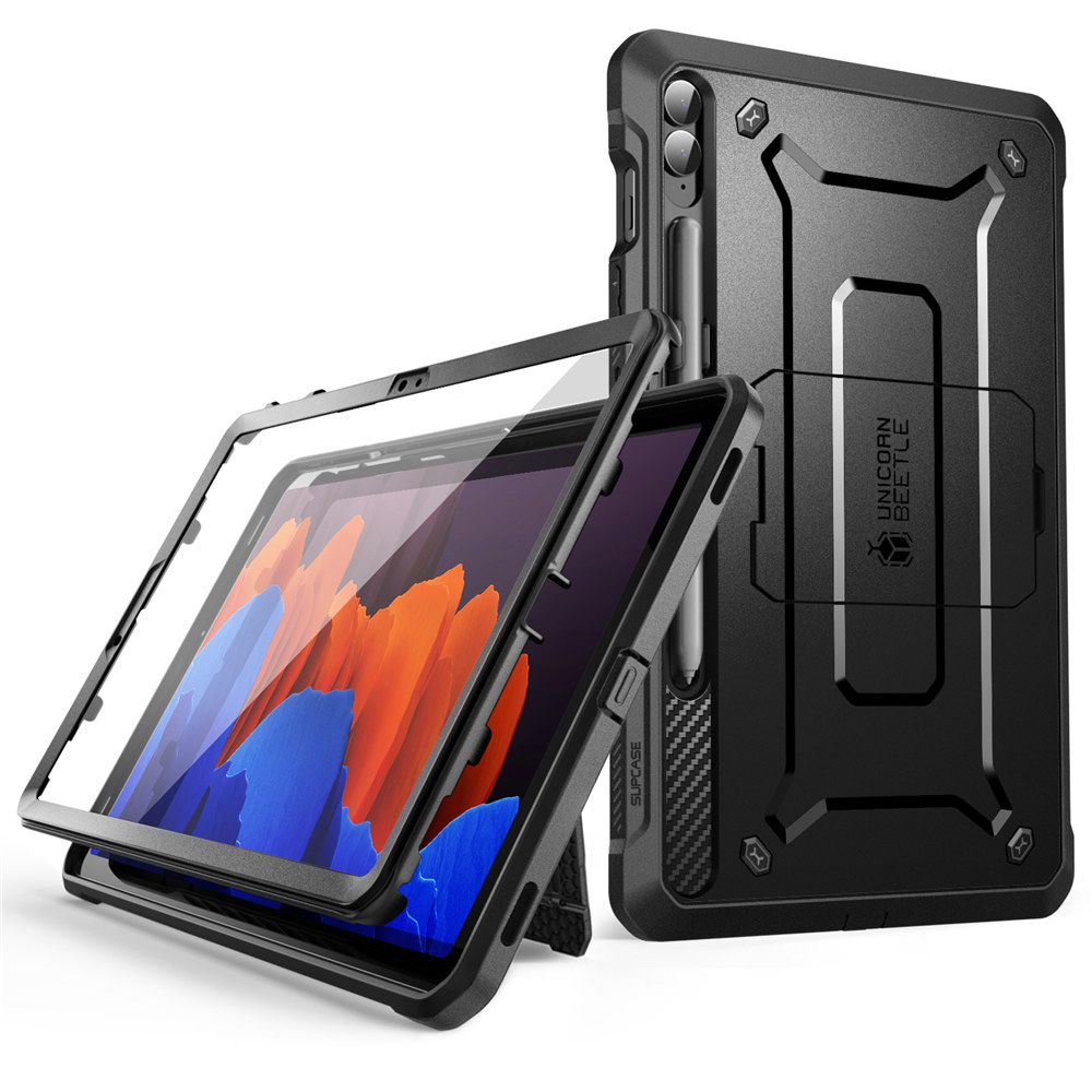 Supcase Fullcover hoes met screenprotector geschikt voor Samsung Tab S9 FE Plus - 12.4 inch - Zwart