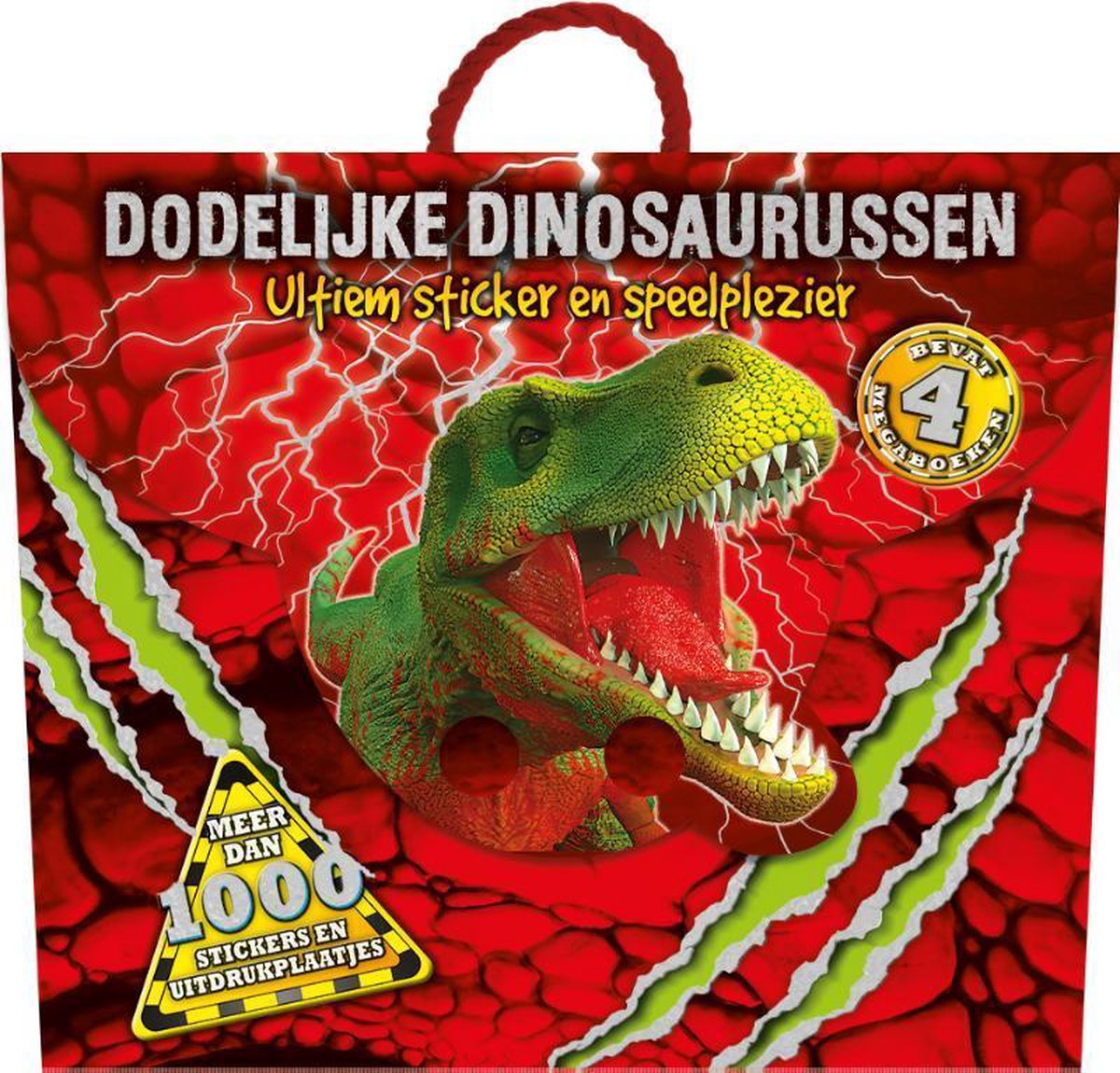 Rebo Productions Dodelijke dinosaurussen stickerboek - Rood