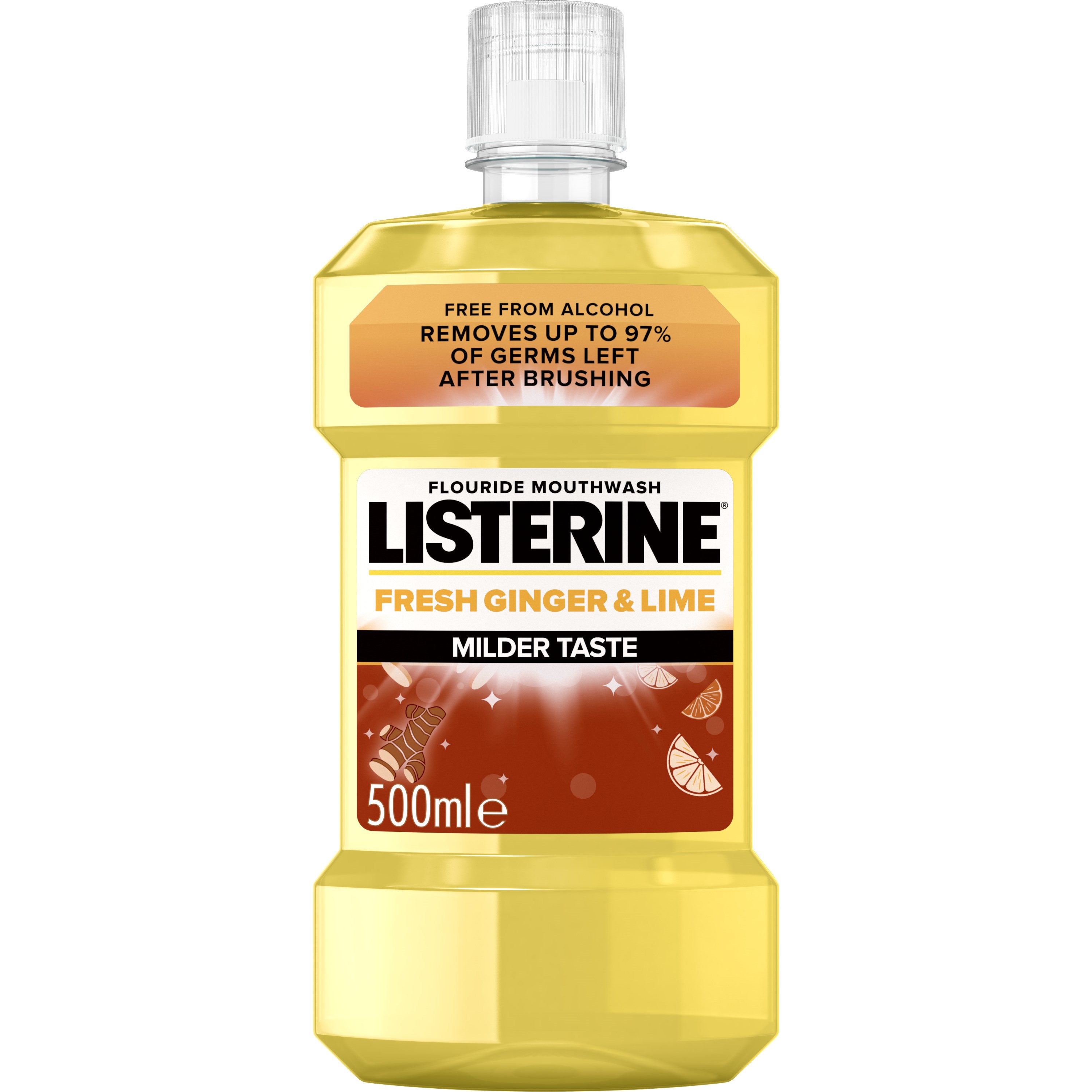 Listerine Milder Taste Mouthwash Fresh Ginger & Lime 500 ml