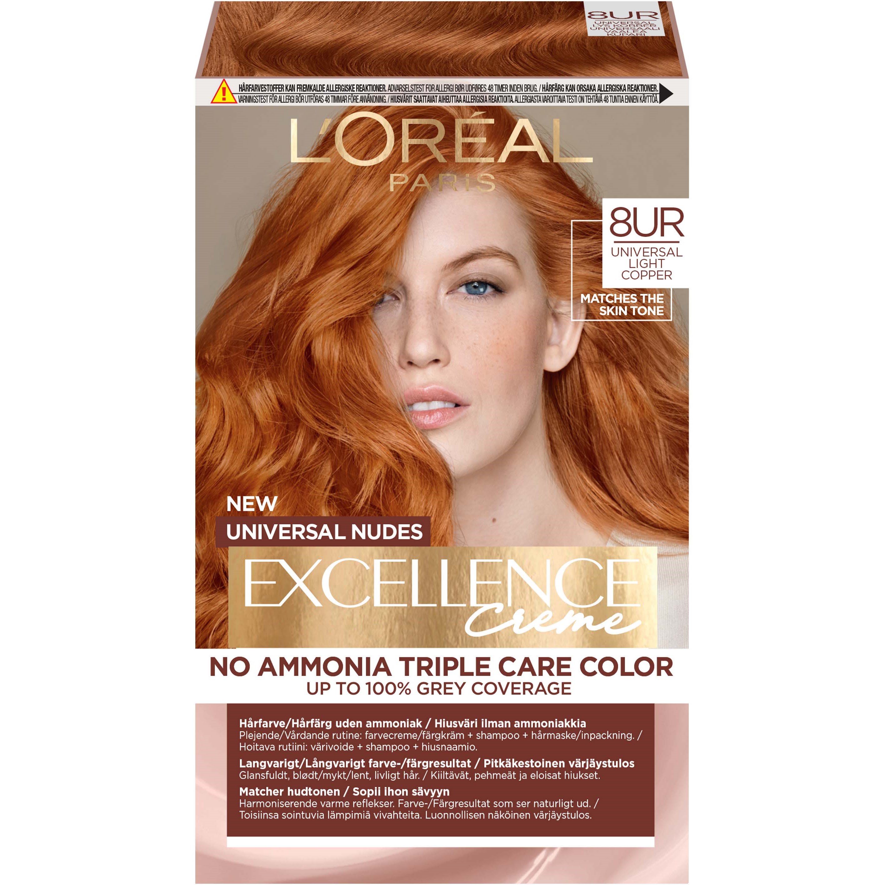 Loreal Paris Excellence Creme Universal Nudes Hair Color 8UR Univ