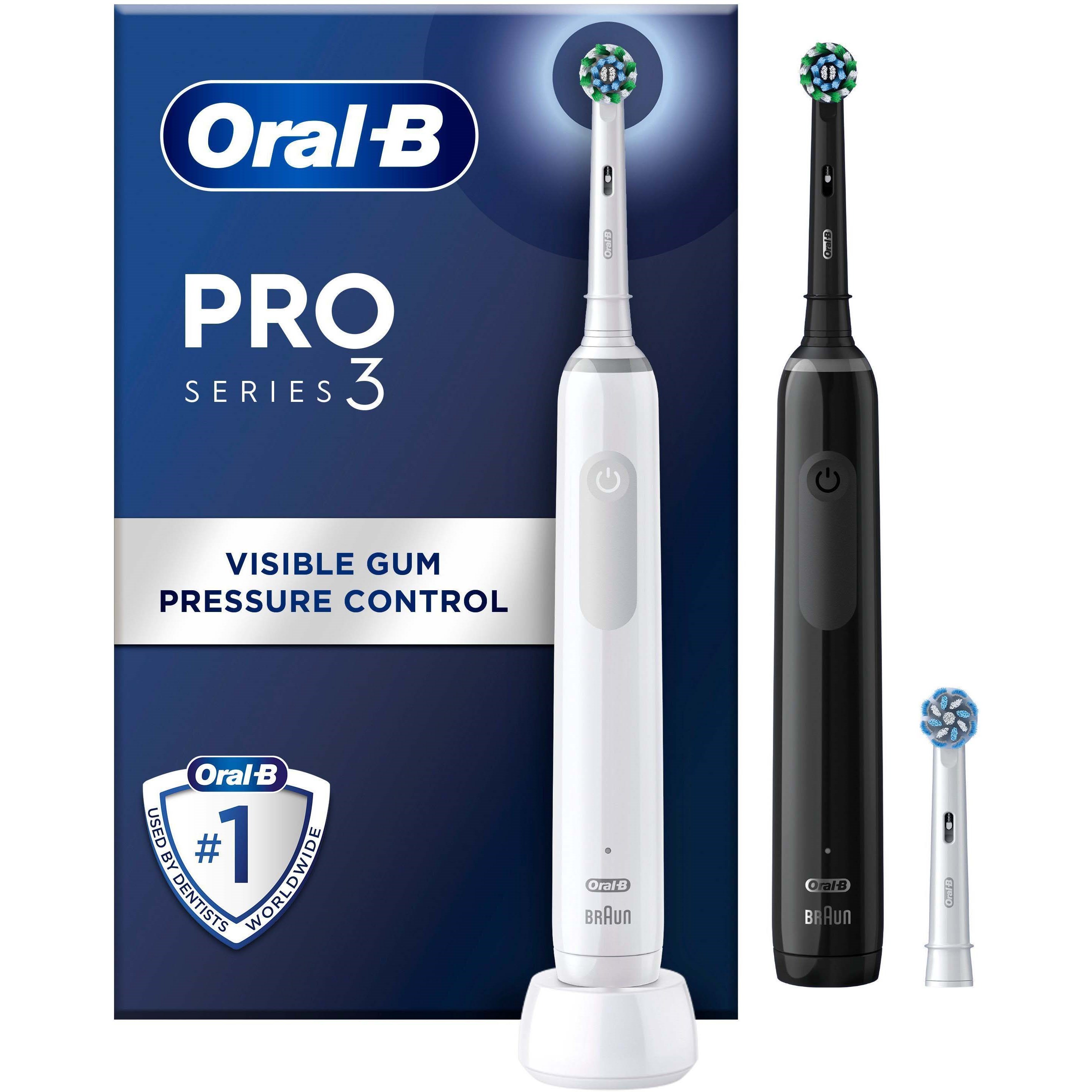 Oral B Pro Series 3 Black & White Electric Toothbrushes - Zwart