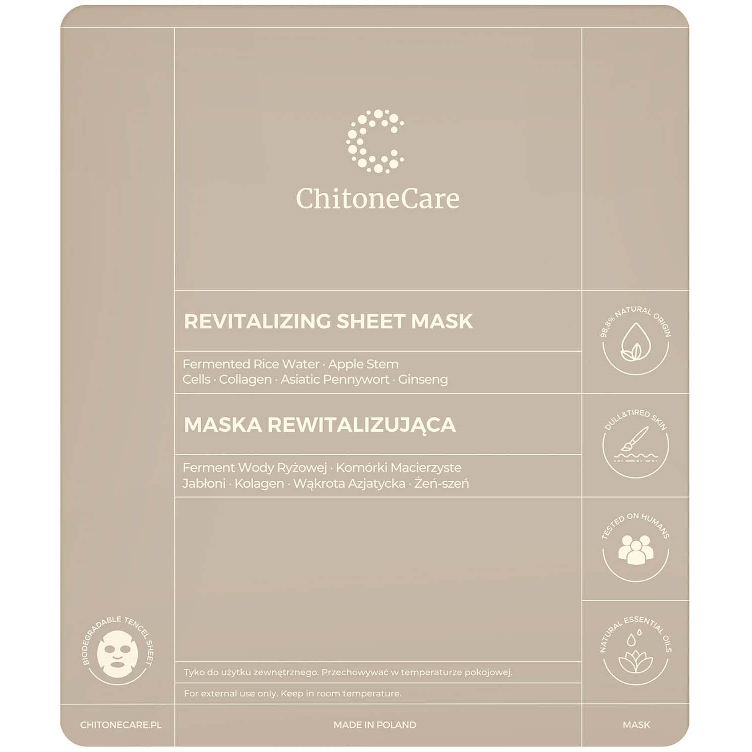 Chitone ChitoneCare Revitalizing Sheet Mask 23 ml