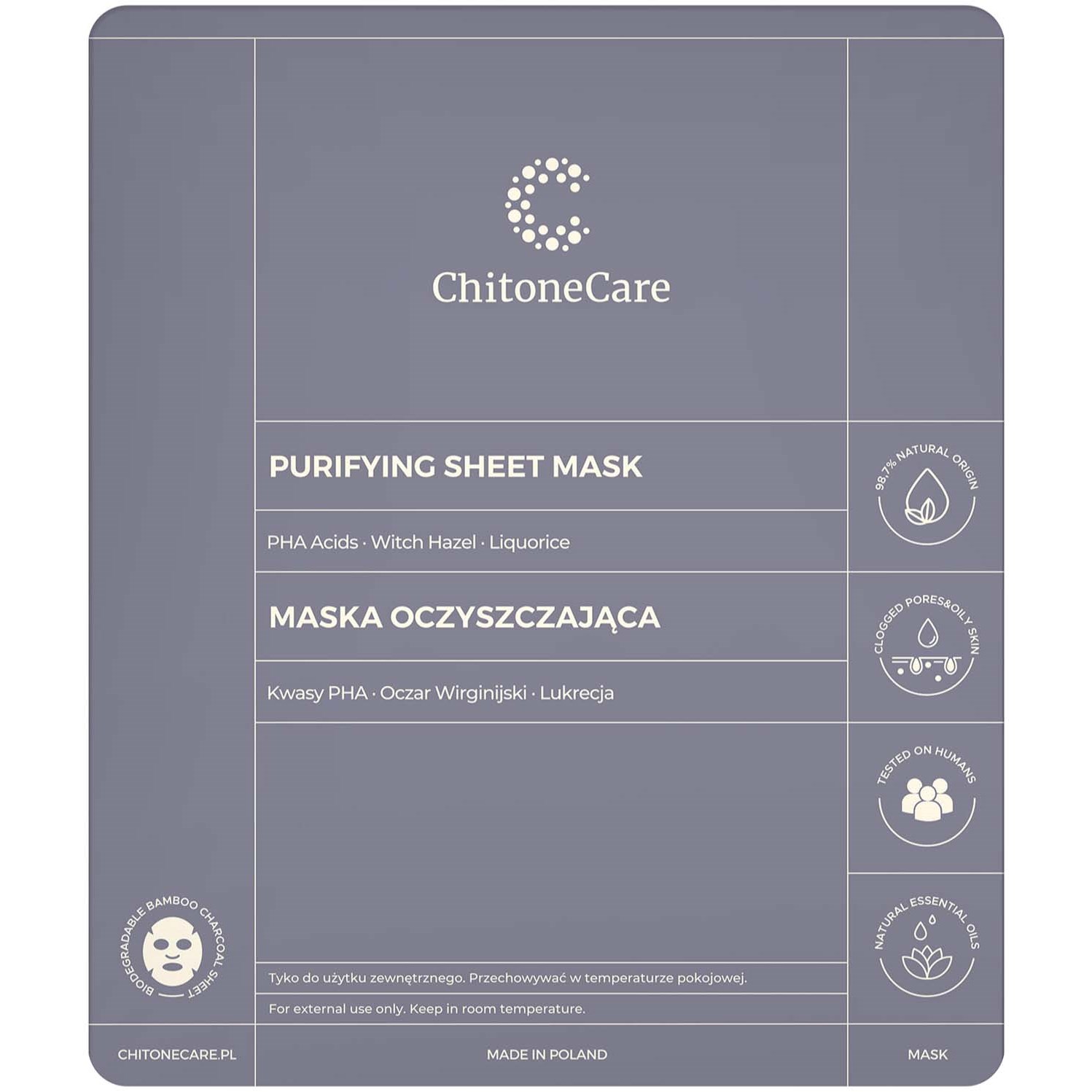 Chitone ChitoneCare Purifying Sheet Mask 23 ml
