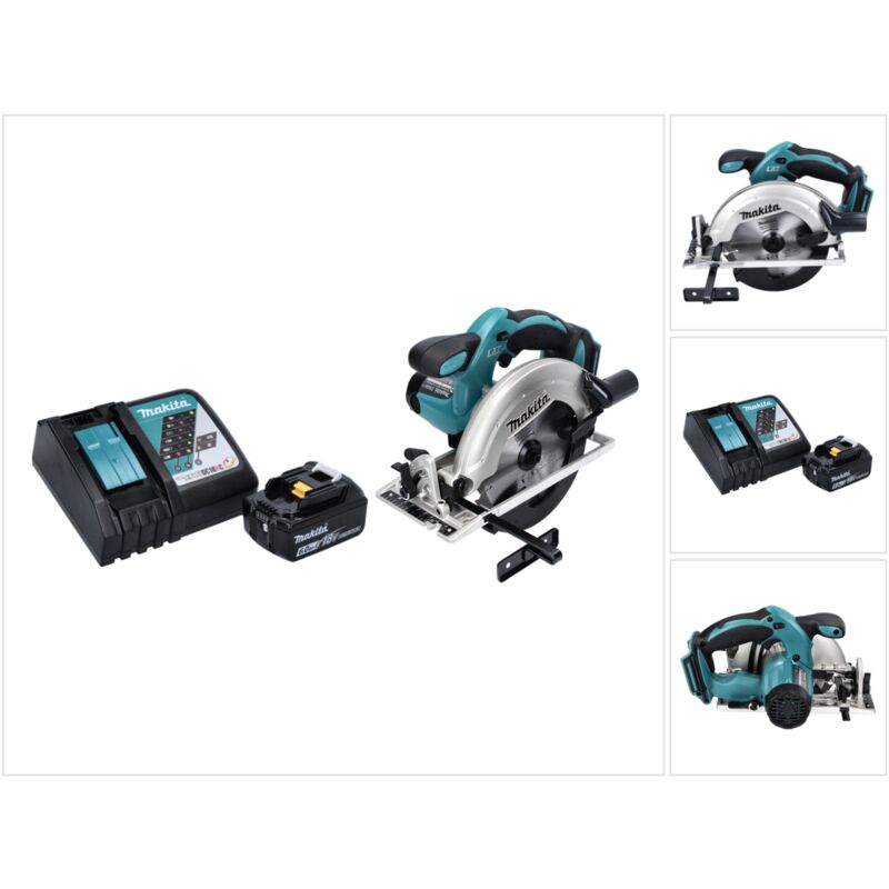 Makita Sierra circular sin cable dss 611 RG1 18 v 165 mm + 1x Batería 6.0 Ah + Cargador